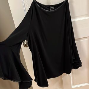 Black blouse with bell sleeves